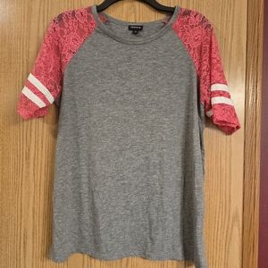 Torrid pink pace sleeve baseball Tee